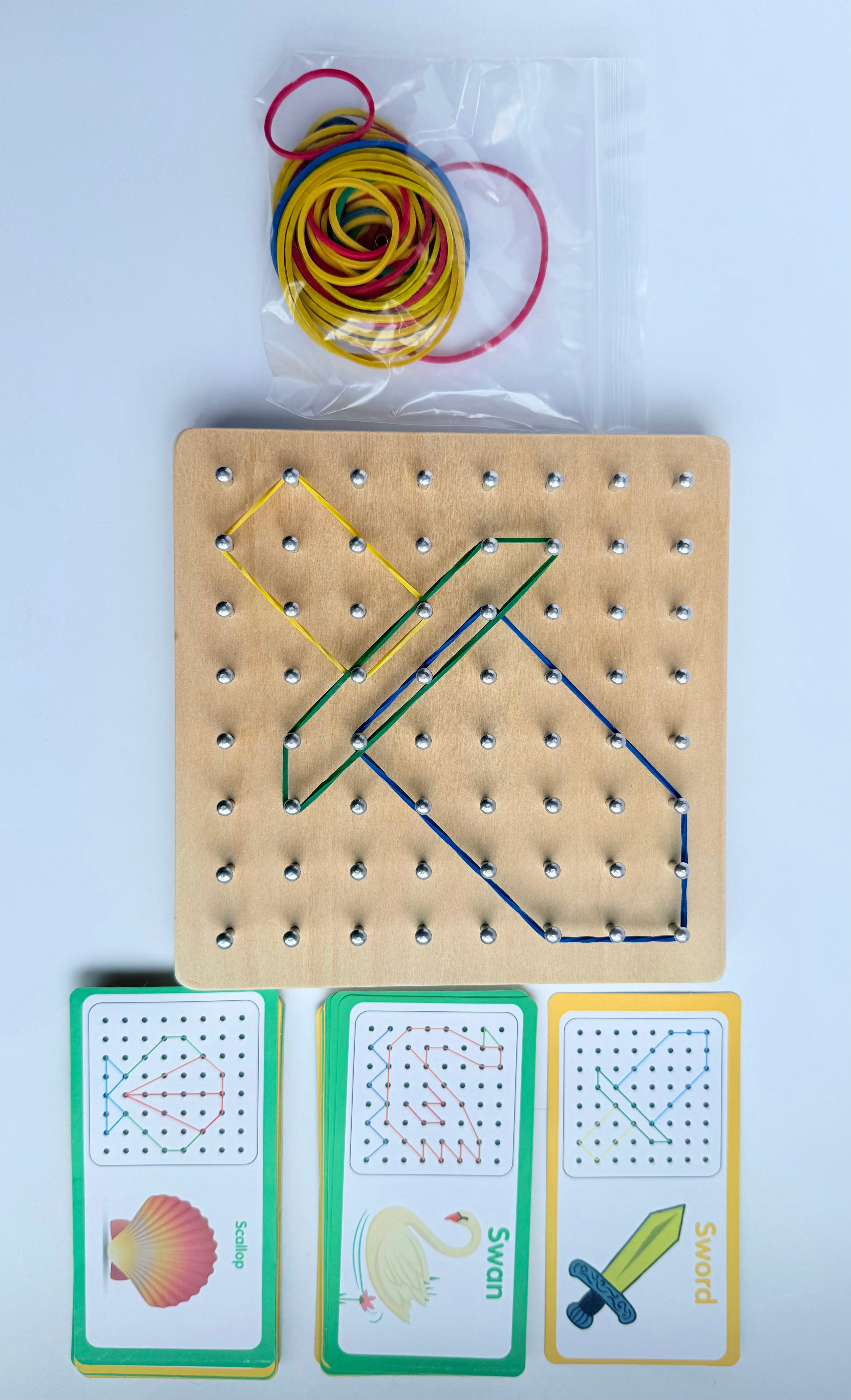 Mini tablero de clavos didáctico